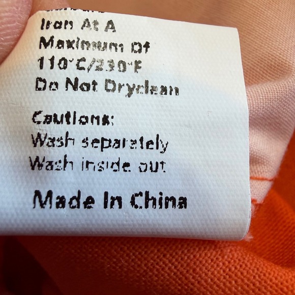 Commense Orange Linen Cotton Blend High Rise Wide Leg Dress Pants Women 28"waist - Picture 8 of 13